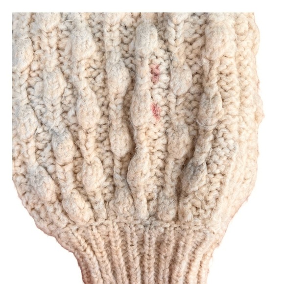 Toccin Popcorn Knit Sweater Turtleneck Long Sleeve in Beige Wool Blend Size XS - Picture 8 of 8